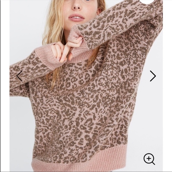 Madewell Sweaters - Madewell Shrunken Pullover Sweater Leopard XL